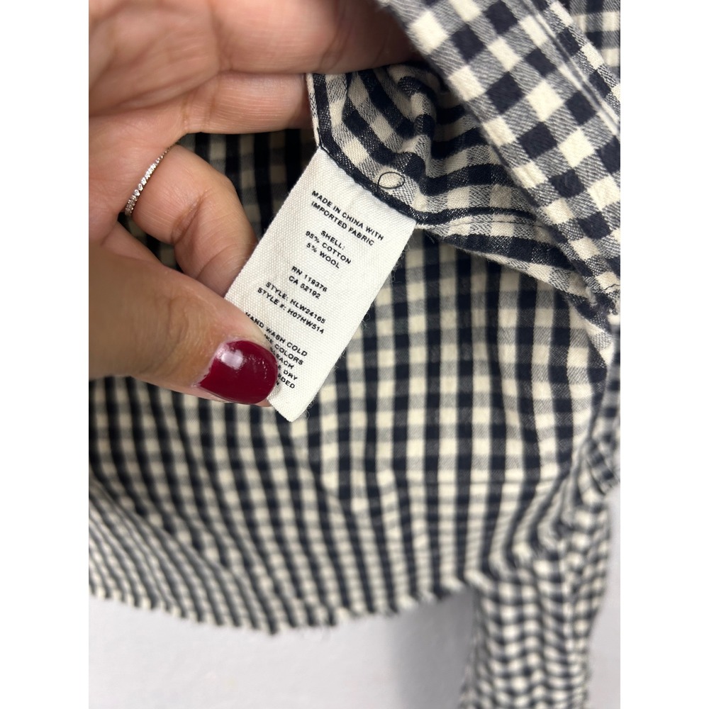 Helmut Lang Gingham Cotton Wool Snap Button Down Shirt Black White Small - Picture 7 of 10